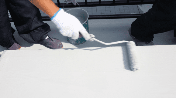 ウレタン塗膜防水の施工写真